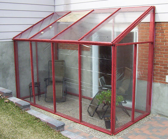 Diy Temporary Sun Room With Plastic Shower Curtain Windows