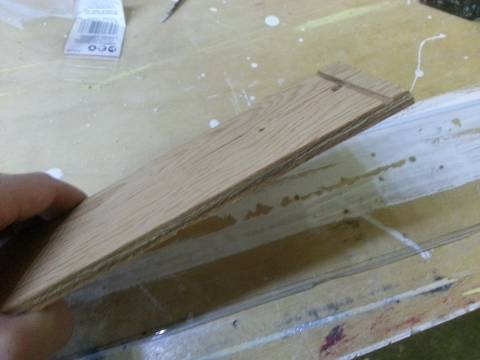 led fixture - plywood backing