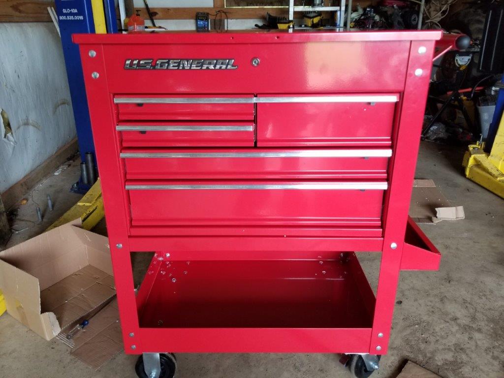 My Harbor Freight 5 drawer tool cart set-up + review 